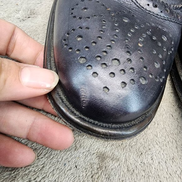 Messico Shoes Mens Size 10 Black Leather Lace Up Brogue Oxford *Read*